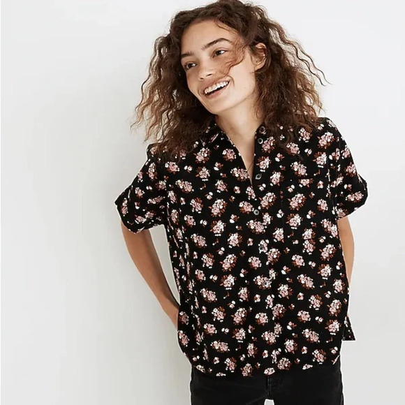 Madewell Corduroy Daily Button Down Shirt in Homestead Bouquet Small - Picture 2 of 14